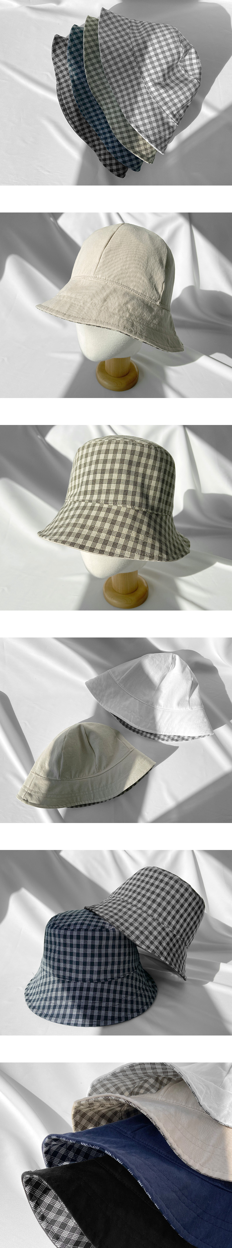Reversible Mini Plaid Bucket Hat -Holiholic